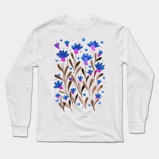 Forget me not flowers - blue and pink Long Sleeve T-Shirt